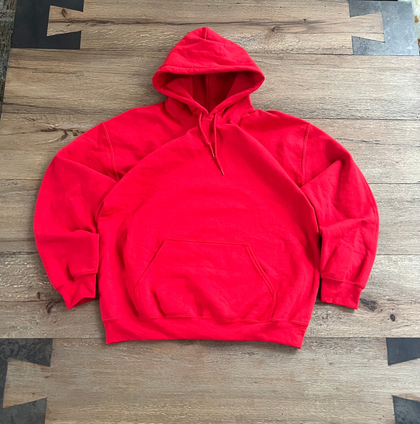 Red Blank Hoodie Sz: L
