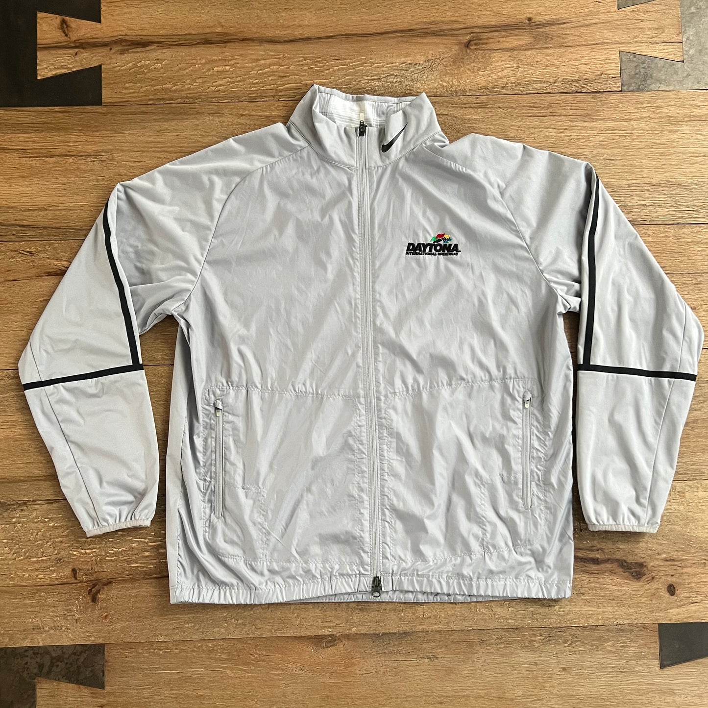Daytona x Nike Zip-Up Vintage Grey Jacket Sz: XL