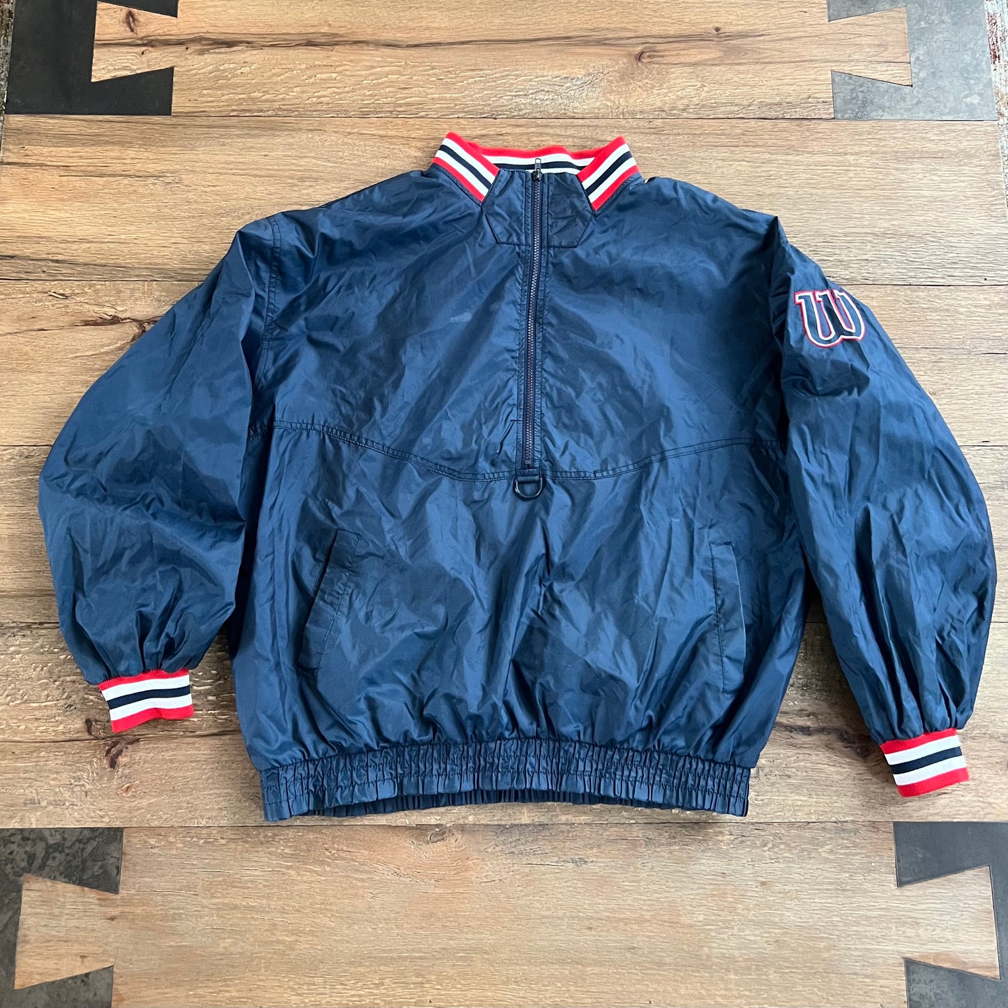 Wilson Half-Zip Vintage Navy & Red Jacket Sz: XXL