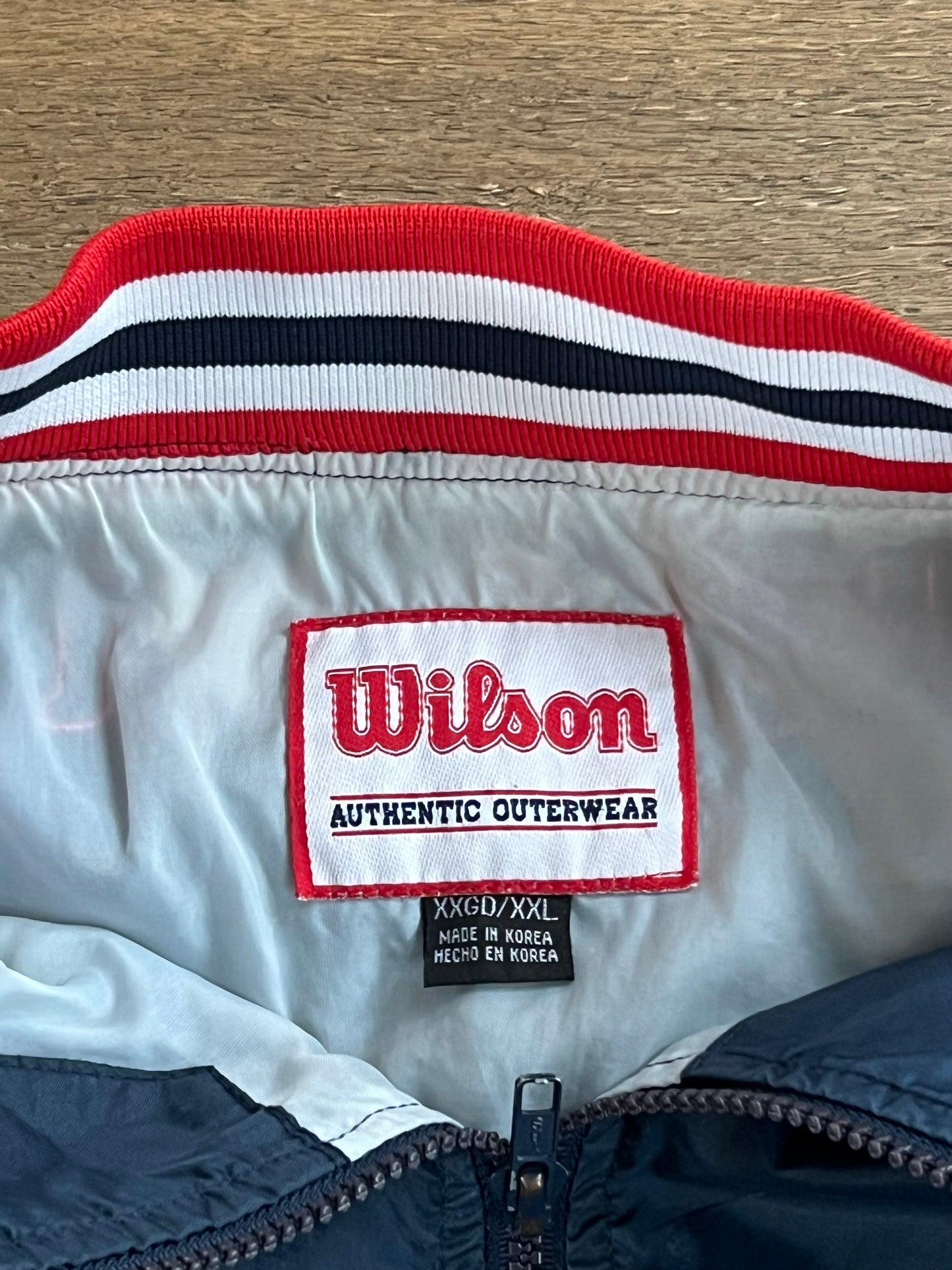 Wilson Half-Zip Vintage Navy & Red Jacket Sz: XXL