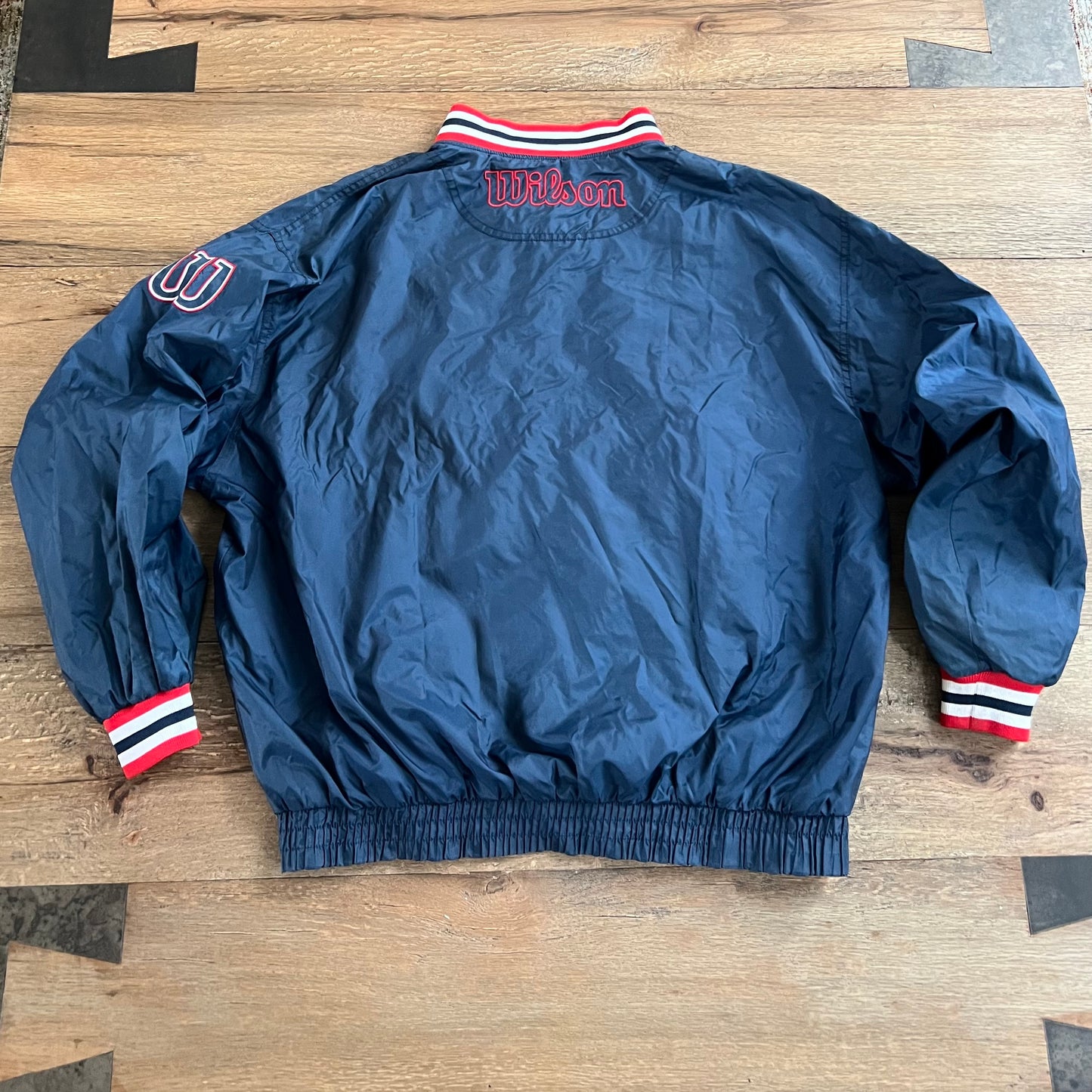 Wilson Half-Zip Vintage Navy & Red Jacket Sz: XXL