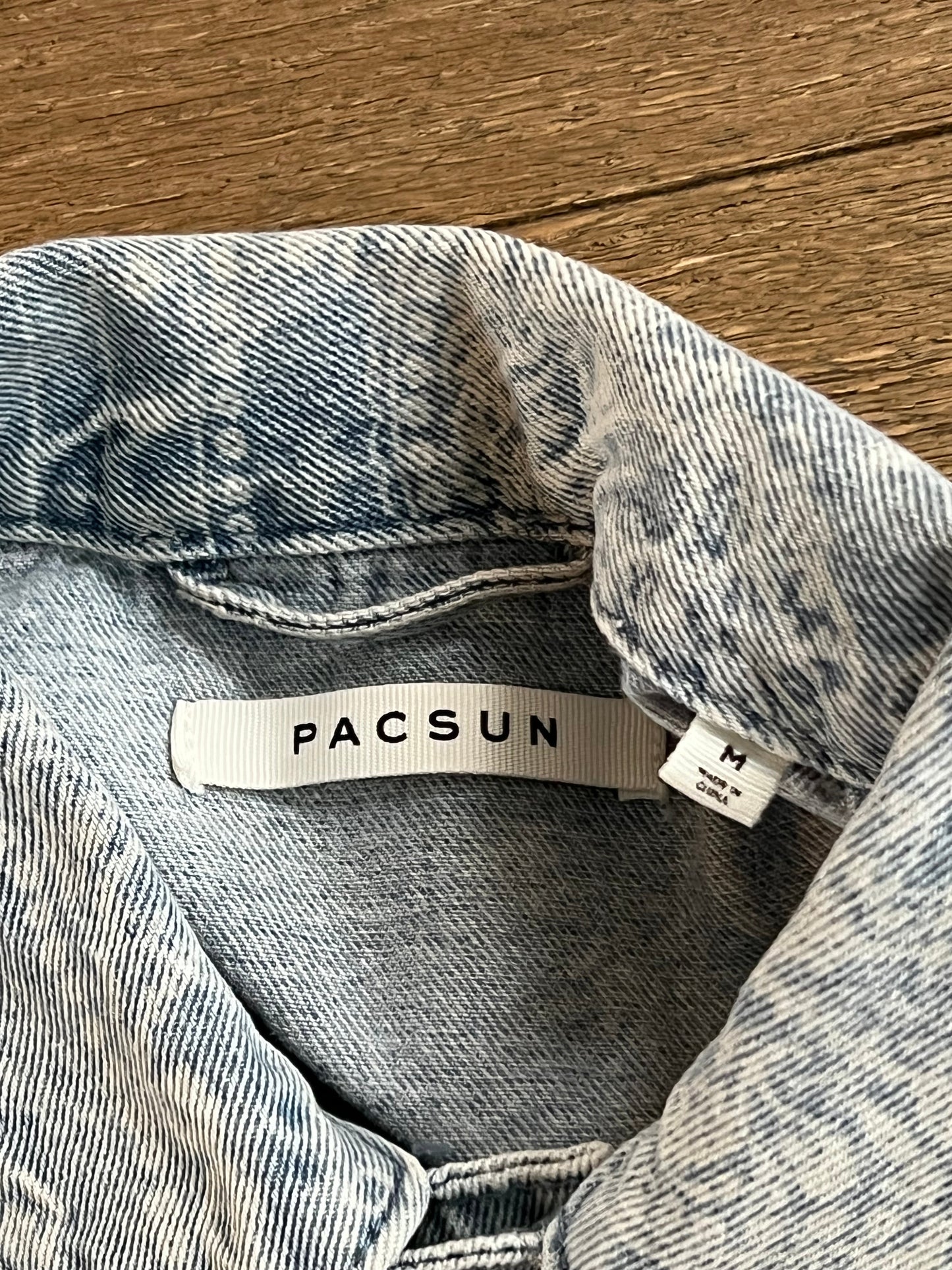 Denim Bandanna Print Button-Up Jacket Sz: M