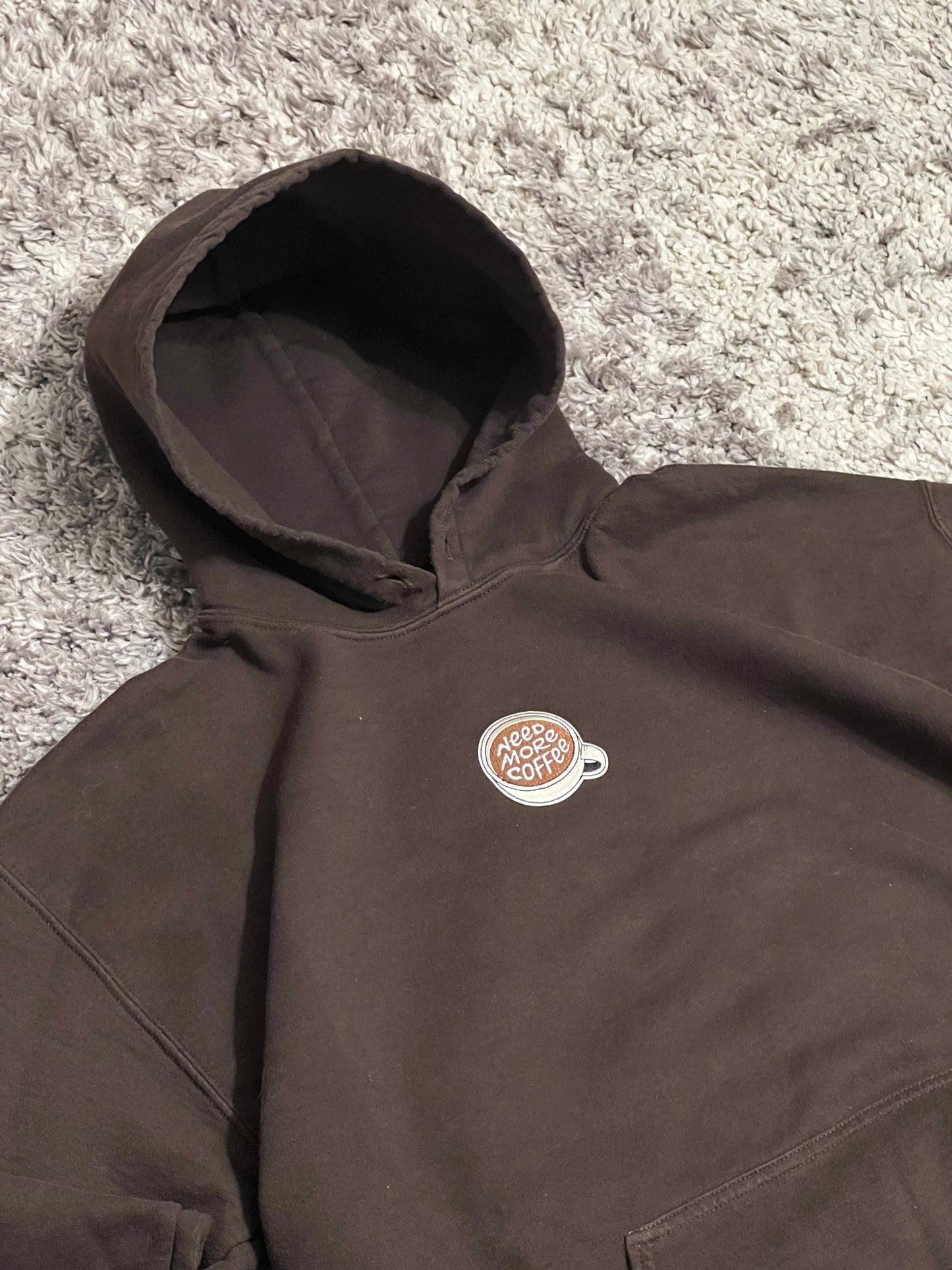 Coffee Brown Hoodie Sz: L