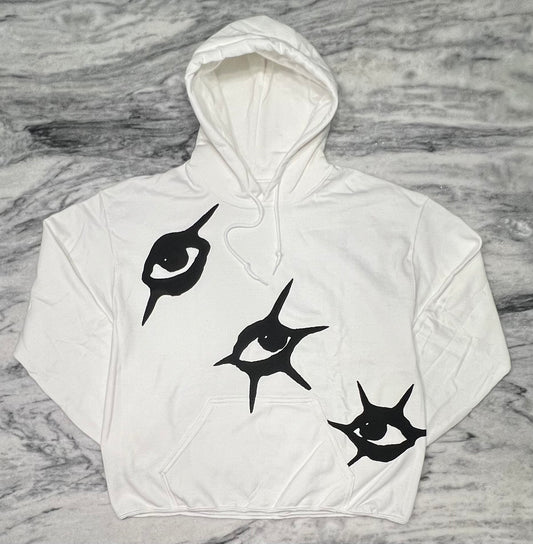 White ‘3 Eyes’ Puff Print Vital Hoodie