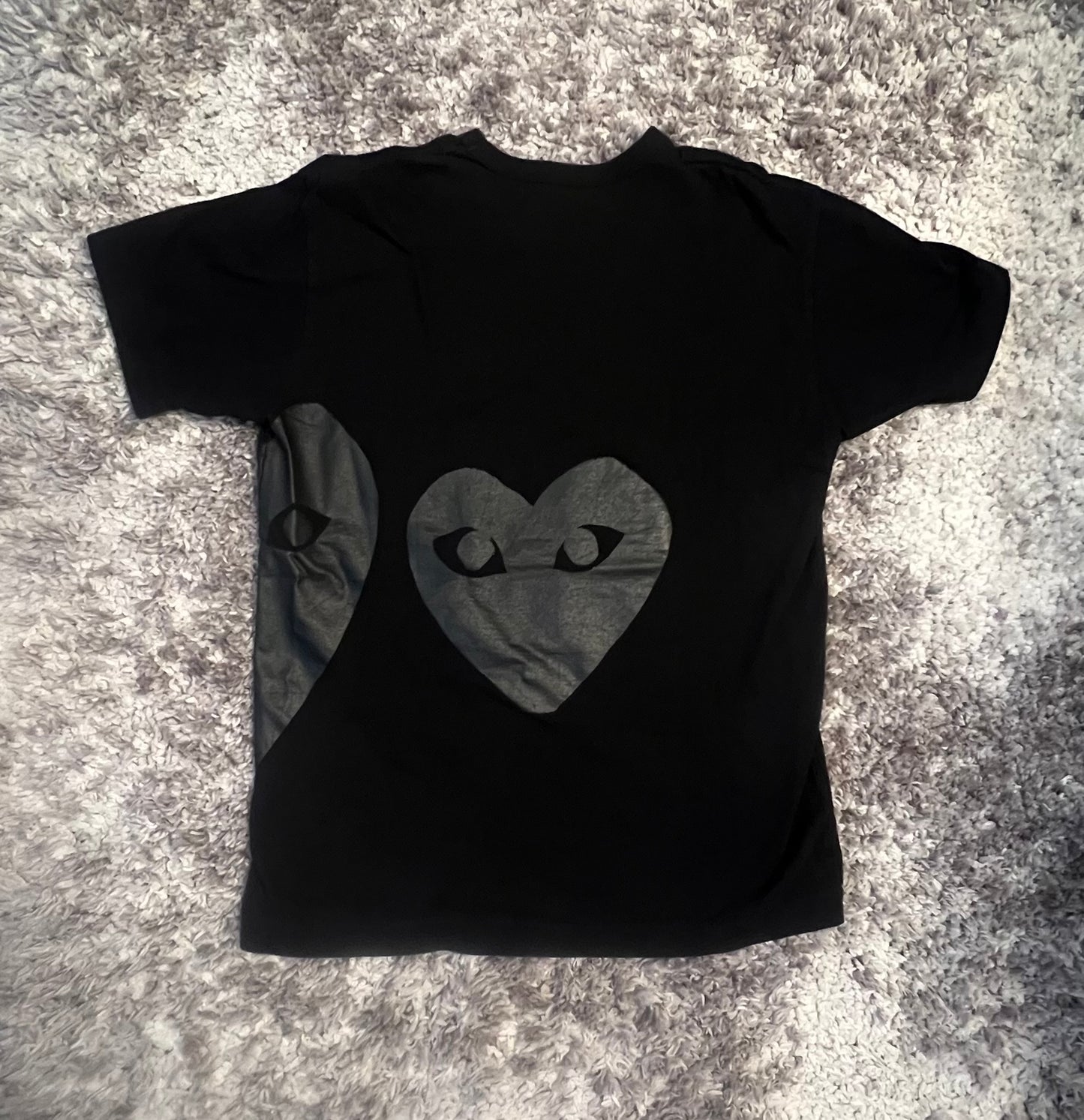 CDG Puff Print Hearts T-shirt Size: XL (Large fit)