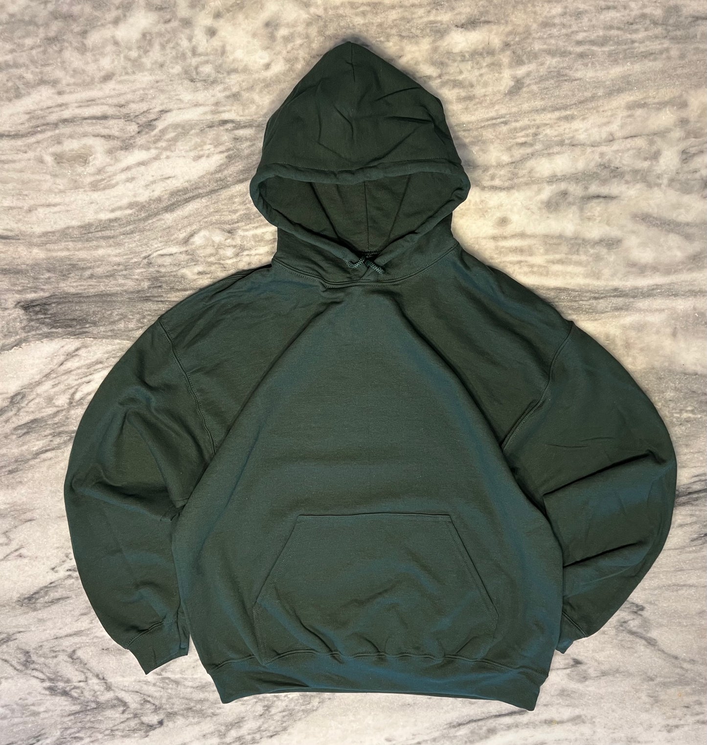 Dark Green Blank Hoodie Size: L