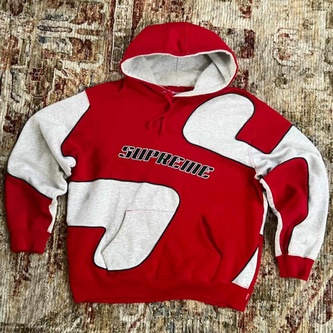 Supreme Hoodie Red & Grey Size: Small